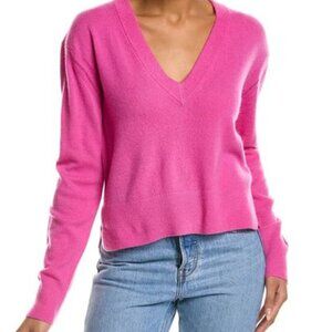 Joie Womens Wayna V-Neck Cashmere Sweater, Pink